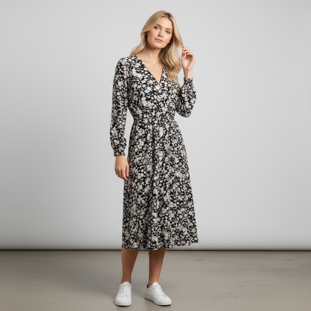 H&MFloral Black and White Women's Dress
